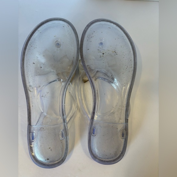 Forever rhinestone & bow accented jelly flip flops sandals size 9 - Picture 8 of 10